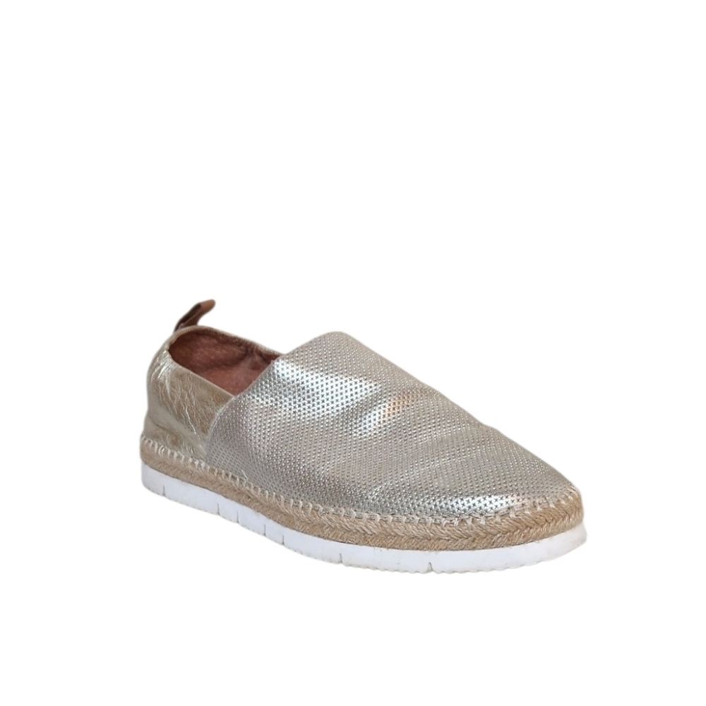 Gentle Souls Lara A Line Gold Metallic Leather Espadrilles 8.5